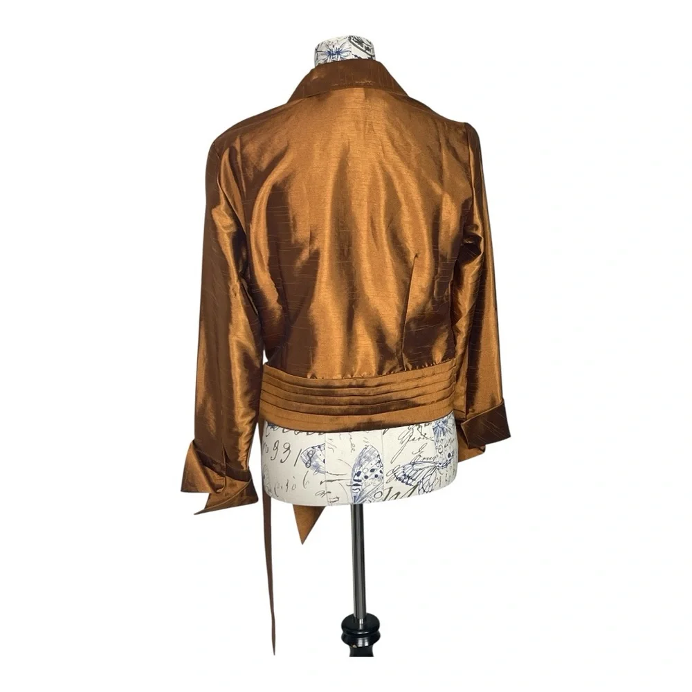 Cold Water Creek Elegant Wrap-Style Copper Top M - Picture 4 of 6